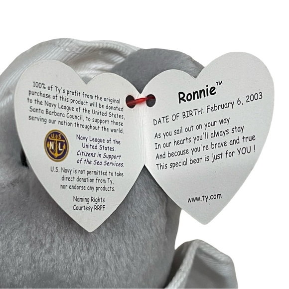 RONNIE 2003 Ty Beanie Baby Sailor Bear! RARE RETIRED - Picture 6 of 7
